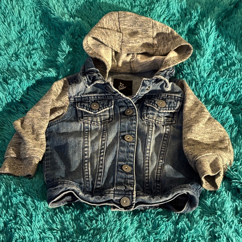 Art class Kids Denim and Gray Hooded Jacket